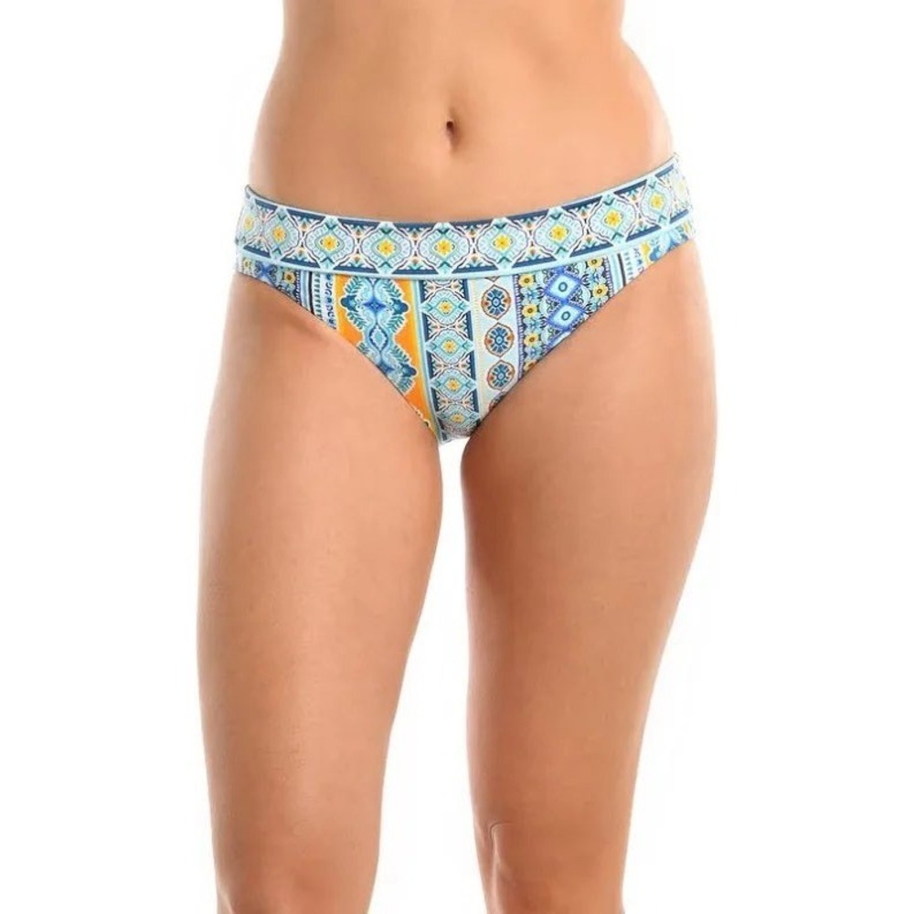 La Blanca Sarf Banded Hipster Womens Bikini Bottoms Sz 12 Geometric UPF 50+ NWT